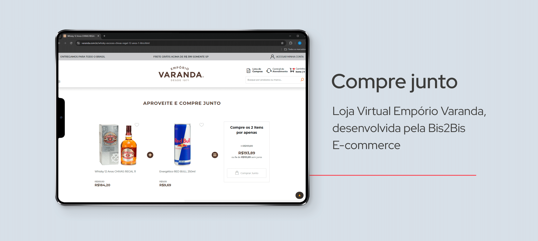 Compre Junto, para Tecnologia Bis2Bis. Loja Virtual Empório Varanda, desenvolvida pela Bis2Bis E-commerce.