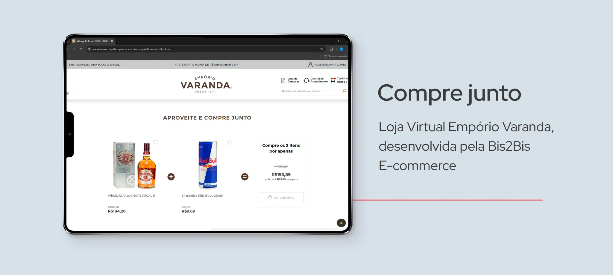 Compre Junto, para Tecnologia Bis2Bis. Loja Virtual Empório Varanda, desenvolvida pela Bis2Bis E-commerce.