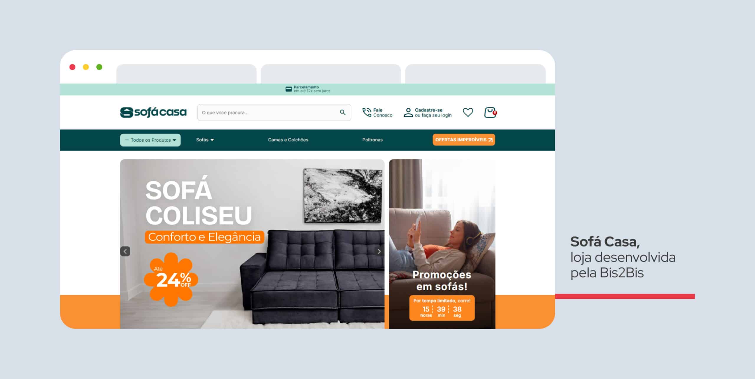 Sofa Casa, Loja Virtual de Móveis diversos. Projeto desenvolvido pela Bis2Bis E-commerce.